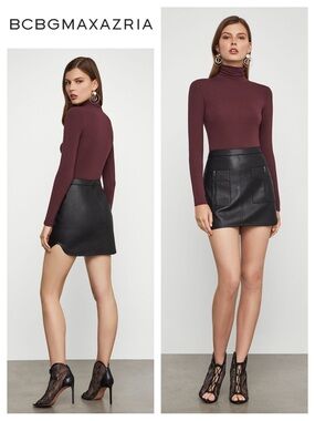 BCBGMaxAzria Sabina Faux-Leather Miniskirt